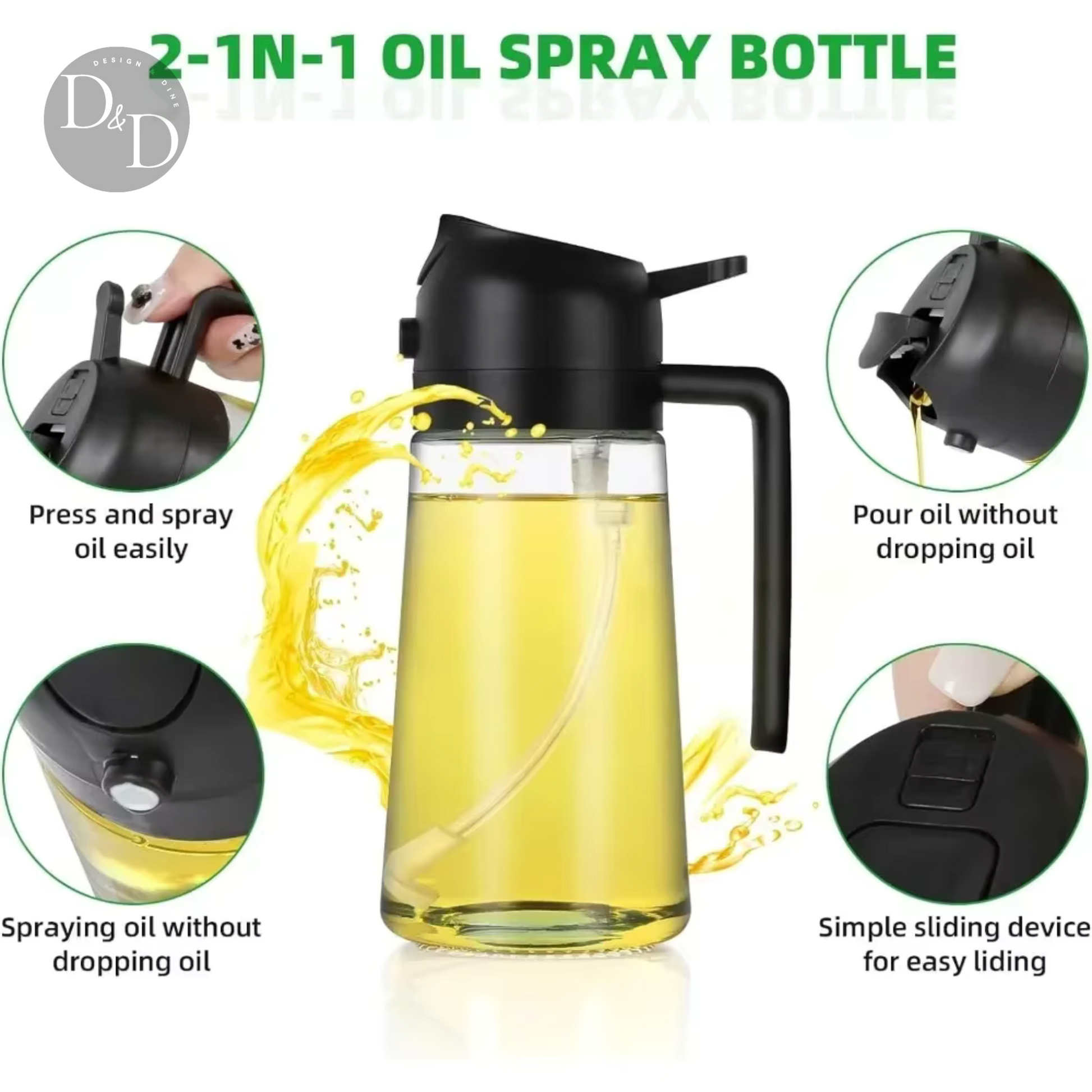 16oz Olive Oil Dispenser Bottle for Kitchen Arbish Store
