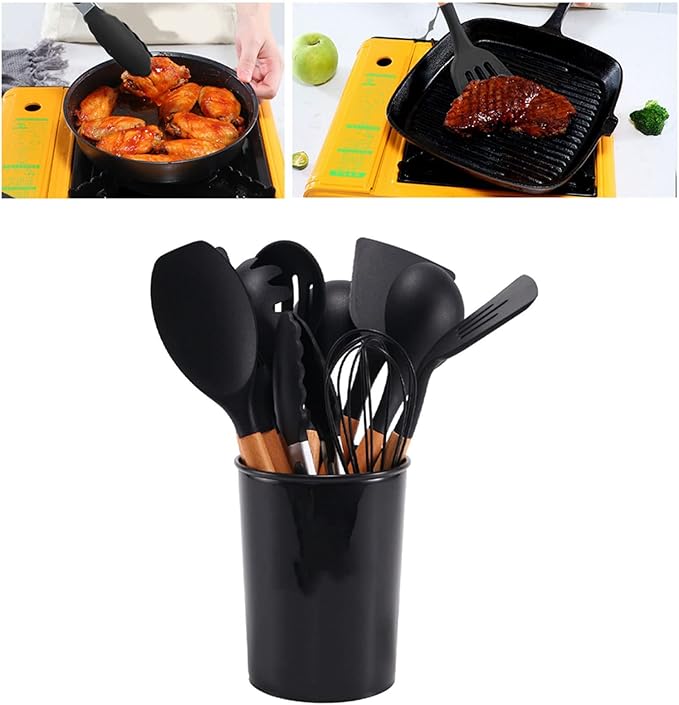 Kitchen Cooking Utensils Set, 12 Pcs Wooden Arbish Store