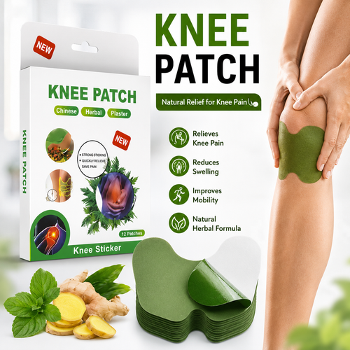Natural Herbal Knee Pain Relief Patch – Self Heating Knee Support Stickers for Joint Pain, Arthritis & Muscle Relief | 12 Patches