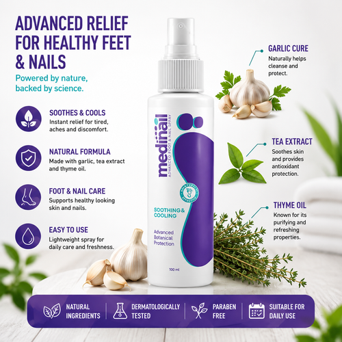 MediNail Advanced Foot & Nail Care Spray – Natural Cooling Formula for Healthy Feet & Toenails | 100ml