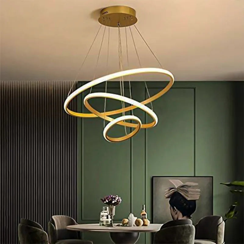 Smart Modern LED Pendant Light, 3 Rings LED Arbish Store