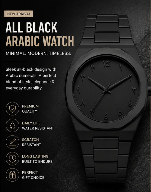 Stainless Steel Arabic Watch