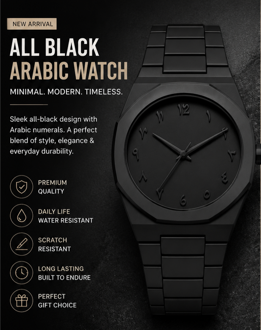 Stainless Steel Arabic Watch Arbish Store